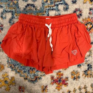 Red flowy shorts